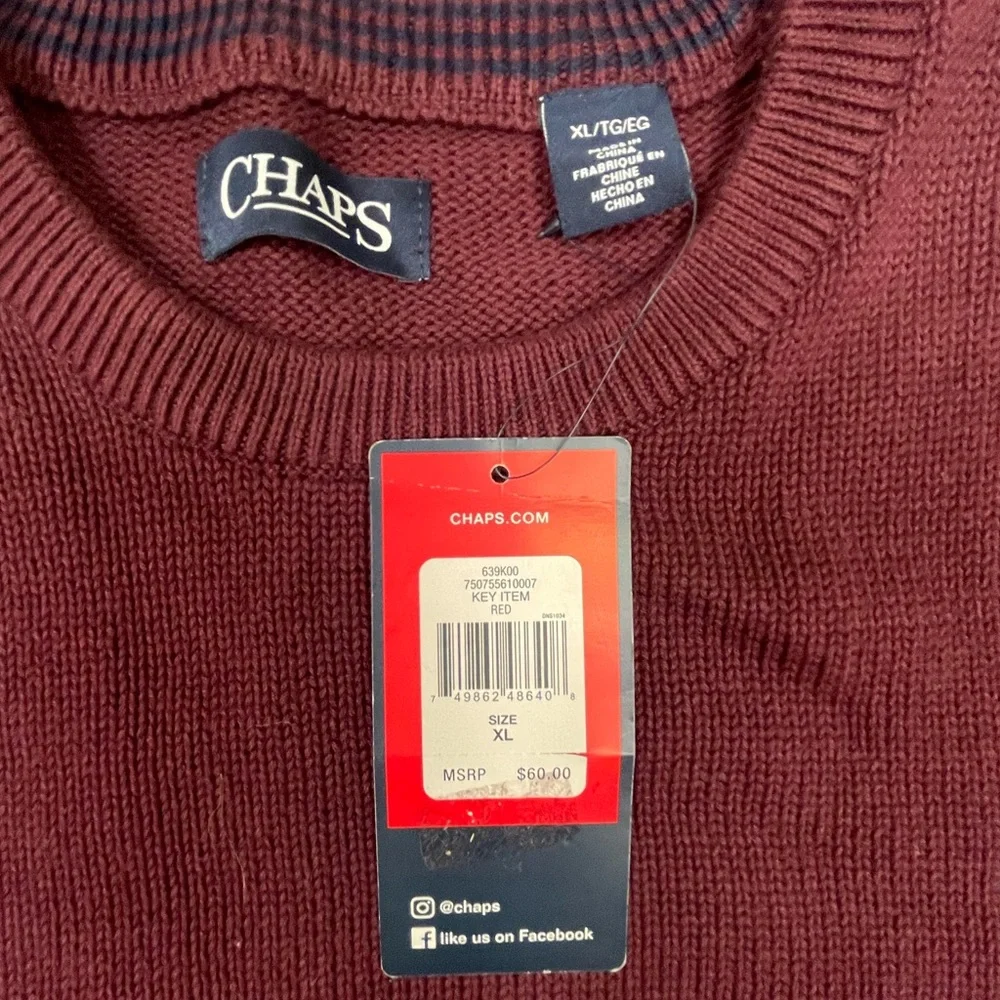 Chaps Crewneck Sweater NWT